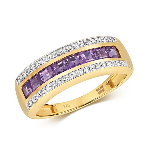 9CT DIAMOND AND AMETHYST ETERNITY
