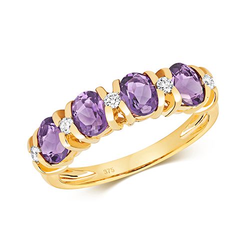 9CT DIAMOND AND AMETHYST ETERNITY