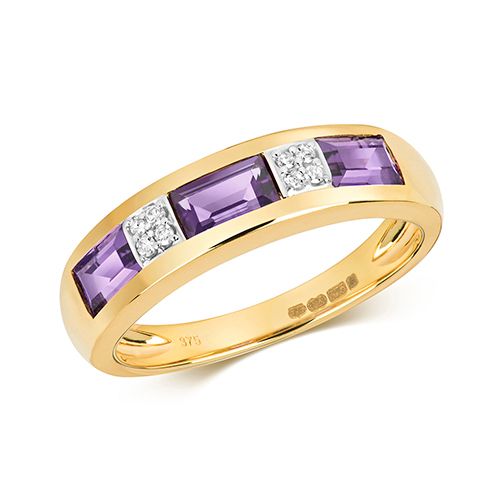 9CT DIAMOND AND AMETHYST ETERNITY
