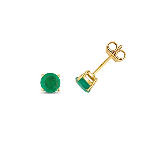 9CT EMERALD CLAW SET STUDS