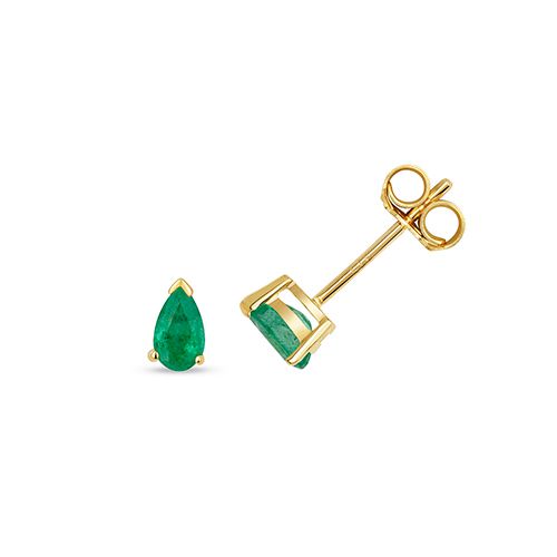 9CT EMERALD CLAW SET STUDS
