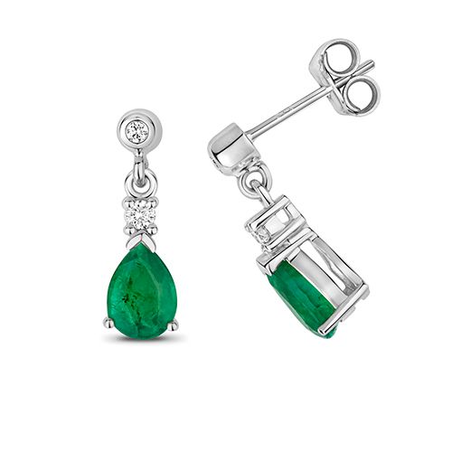 EMERALD DROP EARRINGS PEAR