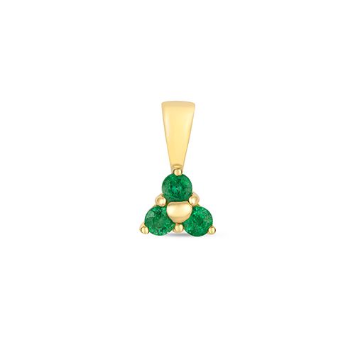 9CT EMERALD 3 STONE PENDANT