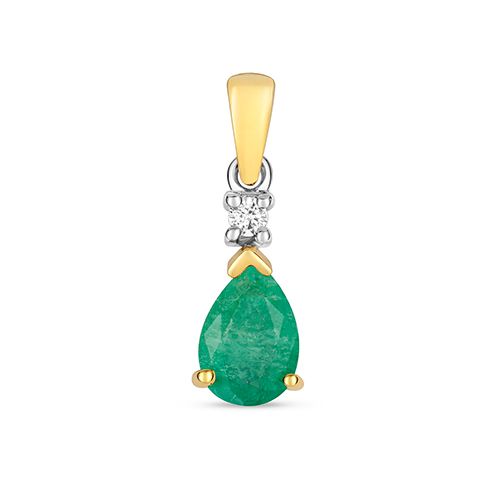 9CT EMERALD PENDANT PEAR