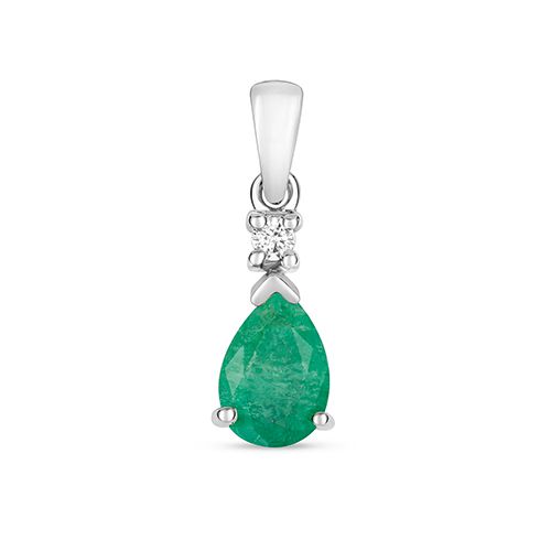 9CT EMERALD PENDANT PEAR