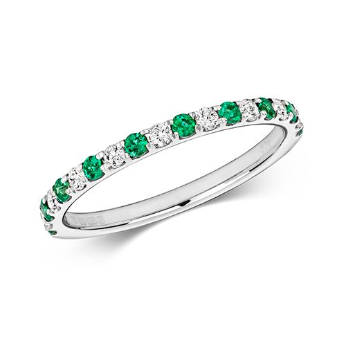 9CT DIAMOND AND EMERALD ETERNITY