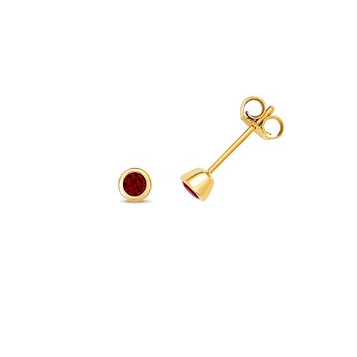 9CT GARNET EARRING STUDS JANUARY BIRTHSTONE