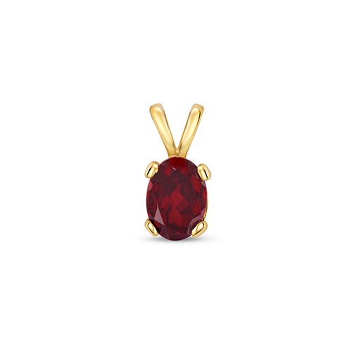 9CT GARNET OVAL PENDANT