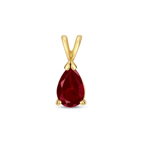 9CT GARNET PEAR SHAPE PENDANT