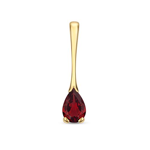 9CT GARNET PEAR SHAPE PENDANT