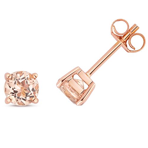 9CT MORGANITE CLAW SET STUDS