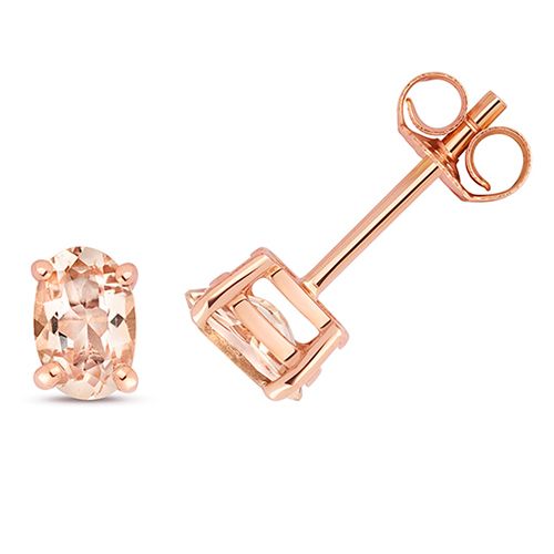 9CT MORGANITE CLAW SET STUDS