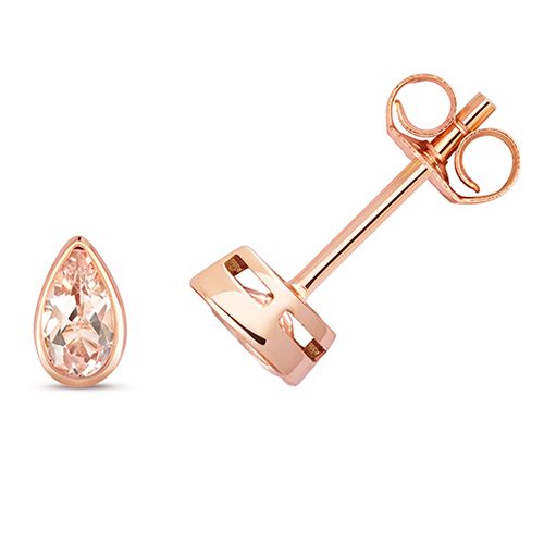 9CT MORGANITE RUBOVER STUDS