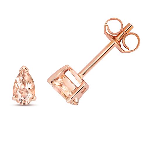 9CT MORGANITE CLAW SET STUDS