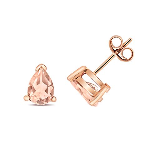 9CT MORGANITE STUDS