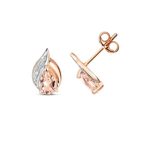 9CT MORGANITE STUDS
