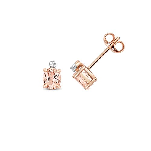 9CT MORGANITE STUDS