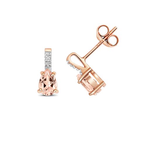 9CT MORGANITE STUDS
