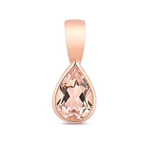 9CT MORGANITE RUBOVER PENDANT