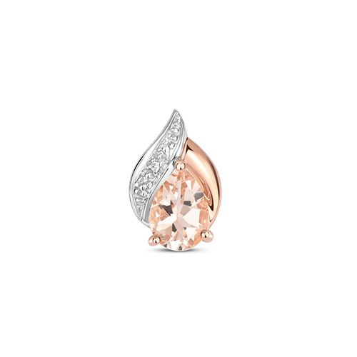 9CT DIAMOND & MORGANITE PENDANT