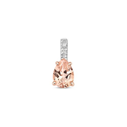 9CT DIAMOND & MORGANITE PENDANT