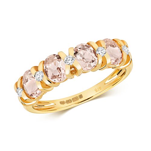 9CT DIAMOND AND MORGANITE ETERNITY
