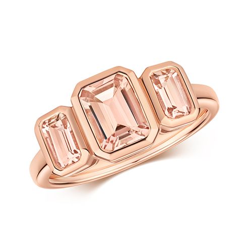 9CT MORGANITE TRILOGY RING