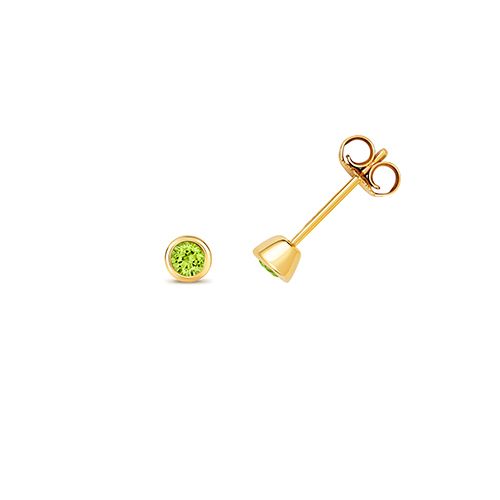 9CT PERIDOT EARRING STUDS AUGUST BIRTHSTONE