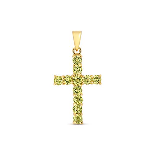 9CT PERIDOT CROSS PENDANT
