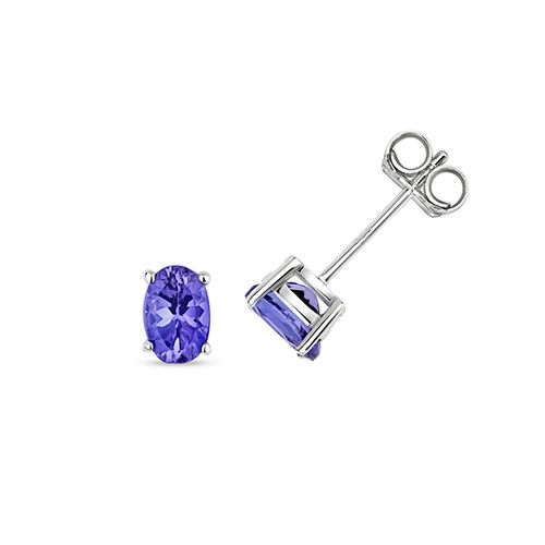 9CT TANZANITE CLAW SET STUDS