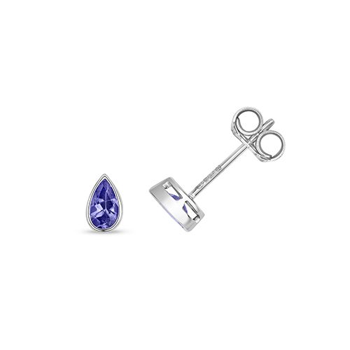 9CT TANZANITE RUBOVER STUDS