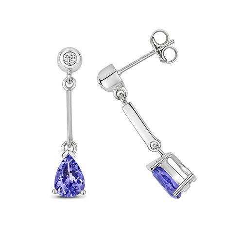 9CT TANZANITE DROP EARRINGS PEAR