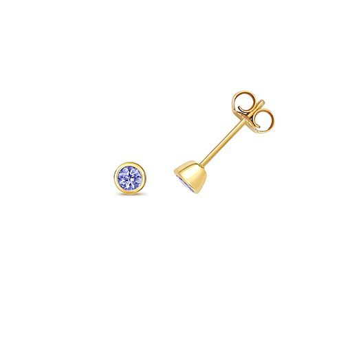 9CT TANZANITE EARRING STUDS DECEMBER BIRTHSTONE
