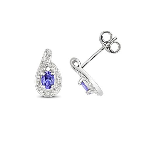 9CT TANZANITE STUDS