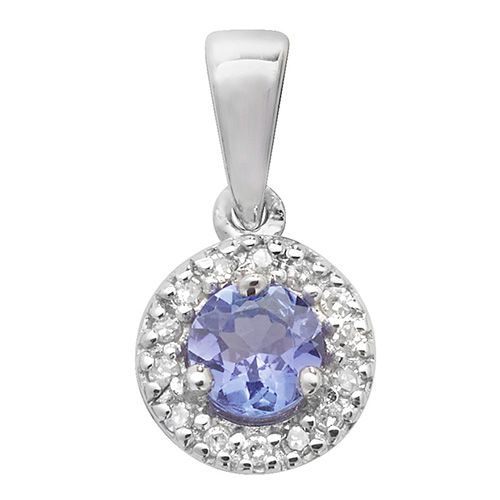 9CT DIAMOND AND TANZANITE PENDANT