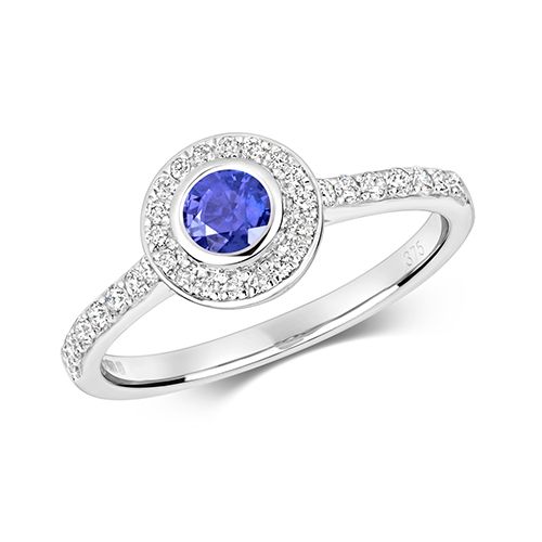 9CT DIAMOND RUBOVER RD TANZANITE RING