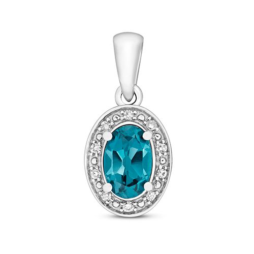9CT DIAMOND AND LONDON BLUE TOPAZ