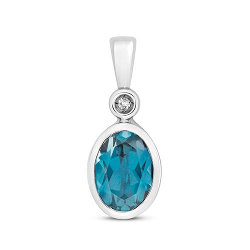 9CT DIAMOND AND LONDON BLUE TOPAZ