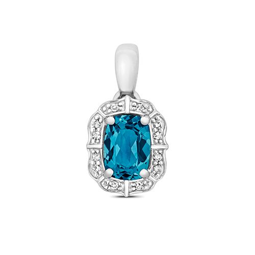 9CT DIAMOND AND LONDON BLUE TOPAZ