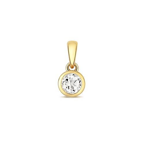 9CT WHITE TOPAZ PENDANT APRIL BIRTHSTONE