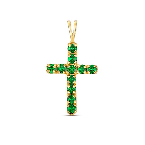 9CT TSAVORITE CROSS PENDANT
