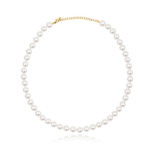 9CT FRESH WATER PEARL NECKLACE  Y/G PRL/8MM