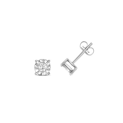 9CT 0.25CT DIAMOND STUDS ILLUSION SET W/G