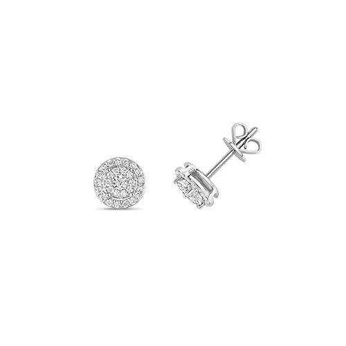 9CT 0.24CT DIAMOND ILLUSION CLUSTER EARRINGS