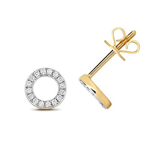 9CT 0.12CT DIAMOND CIRCLE EARRING STUDS