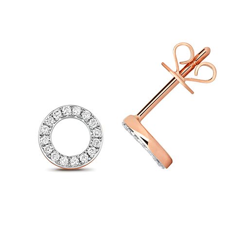 9CT 0.12CT DIAMOND CIRCLE EARRING STUDS
