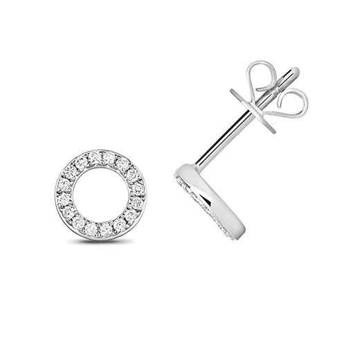 9CT 0.12CT DIAMOND CIRCLE EARRING STUDS