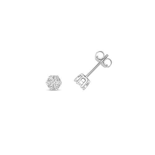9CT 0.25CT DIAMOND CLUSTER STUDS
