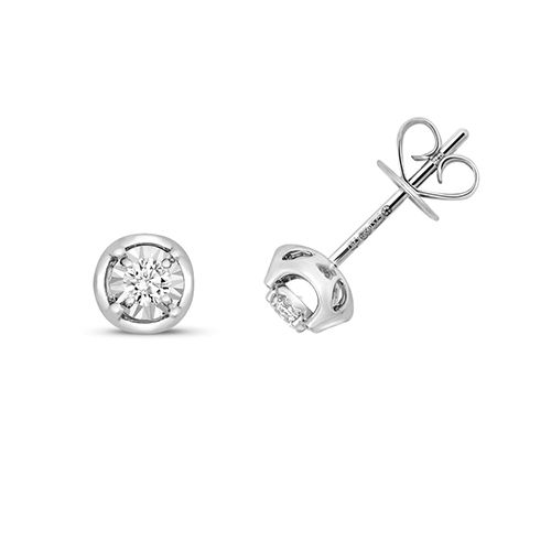 9CT 0.17CT DIAMOND ILLUSION STUDS