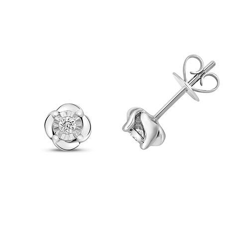 9CT 0.10CT DIAMOND ILLUSION STUDS